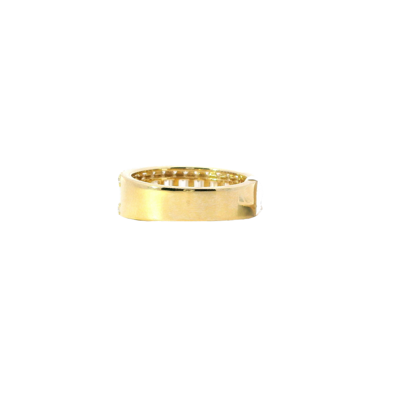 Elegant Diamond Bands 18K Yellow Gold 1.23 Carat Baguette & Round Diamond Band