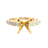 Elegant Diamond Mountings 18K Yellow Gold 2.0 Carats Round Setting -  0.40 Carats Diamond Ring
