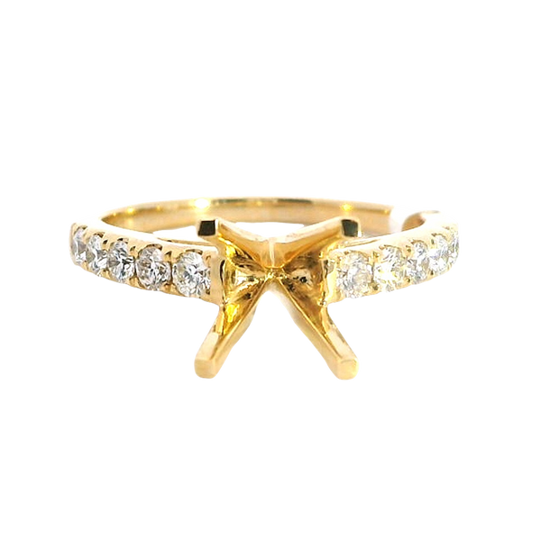 Elegant Diamond Mountings 18K Yellow Gold 2.0 Carats Round Setting -  0.40 Carats Diamond Ring