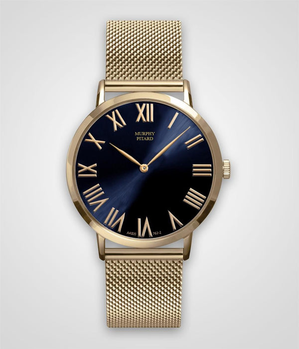 Murphy Pitard Signature Yellow Stainless Steel Mesh Watch - Case Size 40 MM