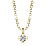 Elegant Diamond Necklaces & Pendants 14K Yellow Gold 0.02 Carats Diamond Solitaire Necklace - 18 Inch