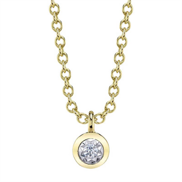Elegant Diamond Necklaces & Pendants 14K Yellow Gold 0.02 Carats Diamond Solitaire Necklace - 18 Inch