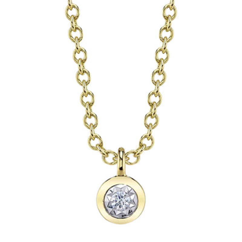 Elegant Diamond Necklaces & Pendants 14K Yellow Gold 0.02 Carats Diamond Solitaire Necklace - 18 Inch
