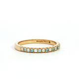 MPJ Exclusive 14K Gold Yellow Stackable December Birthstone Fashion Band- Blue Topaz 0.16 Carats & Diamonds 0.12 Carats