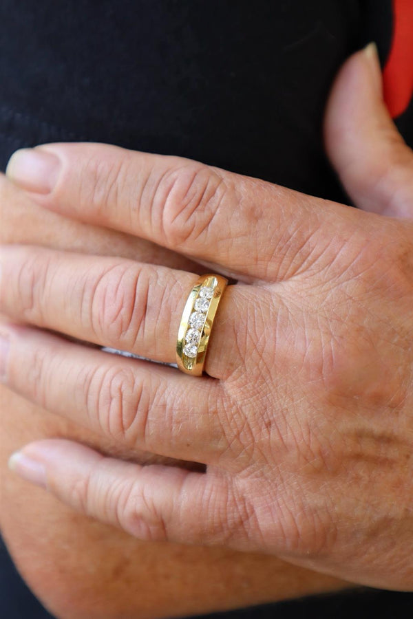 Diamond Wedding Bands18K Yellow Gold 0.94 Carats Diamond Channel Wedding Band