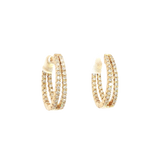 Classic & Contemporary 14K Yellow Gold 0.52 Carats Diamond Medium Oval Hoop Earrings