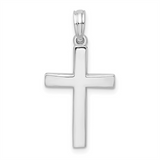 White Sterling Silver 21x13.75mm Latin Cross Pendant