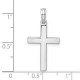 White Sterling Silver 21x13.75mm Latin Cross Pendant