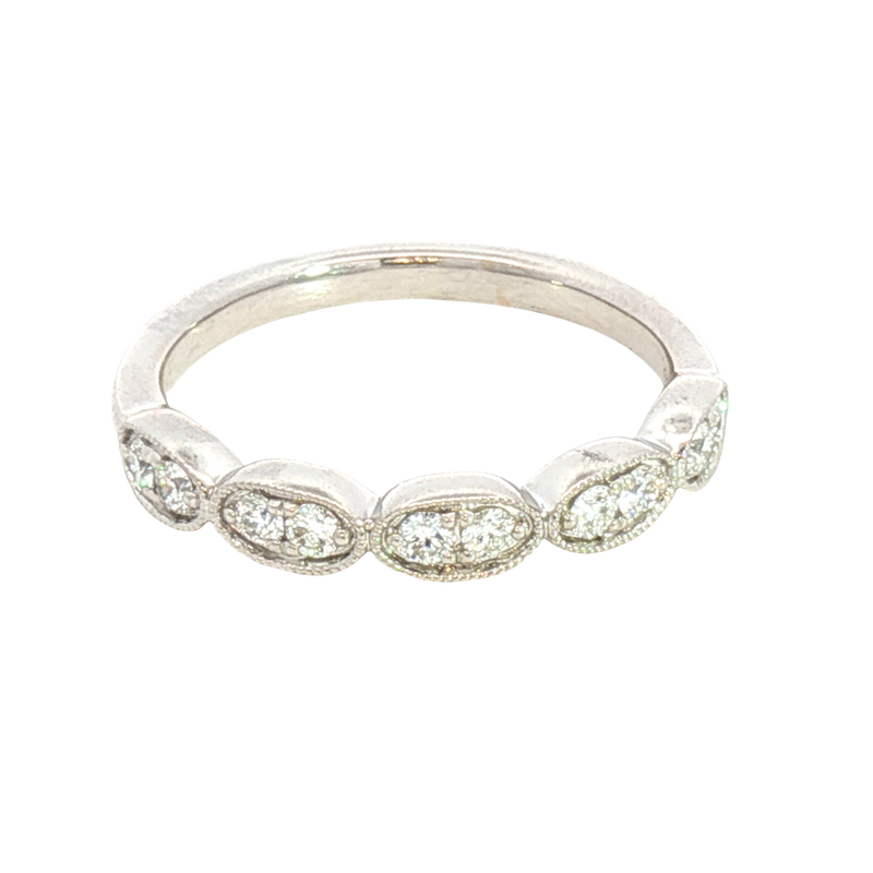 Elegant Diamond Bands 14K Gold White 1/4 Carats Diamond Anniversary Band