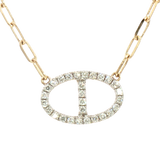 Elegant Diamond Necklaces 14K Yellow & White Gold 0.19 Carats Diamond Necklace - 18 Inch