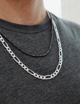 Sterling Silver 6.75mm Figaro Chain, 24 inch