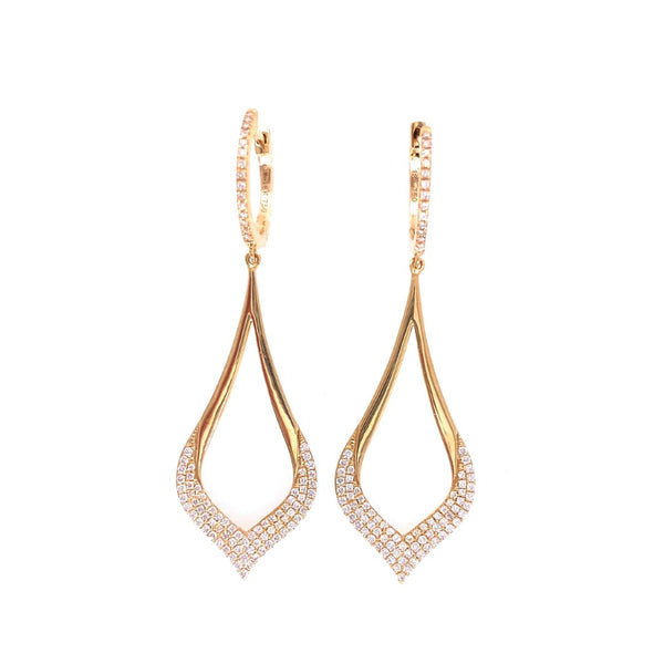 Yellow 18 Karat Gold 0.51 Carats Diamond Dangle Earrings