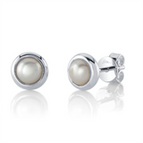 Timeless & Sophisticated Design 14K White Gold 4.8-5.0 MM Cultured Pearls Stud Earrings