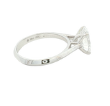 14K White Gold Oval Cut 2.0 Carats Lab Grown Diamond Knife Edge Solitaire Ring