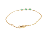 Elegant & Eye Catching 14K Yellow Gold 0.47 Carats Green Emerald Bracelet, Length 7 Inch