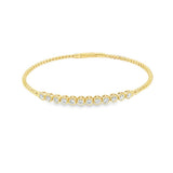 Sophisticated & Timeless Diamond Bracelets 14K Yellow Gold 0.98 Carats Diamond Flexible Bangle Bracelet - 6.75 Inch