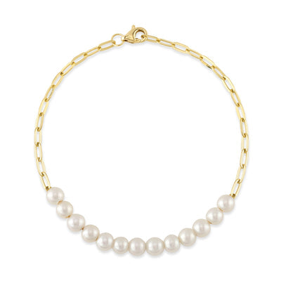 Yellow 14 Karat Gold Fresh Water Pearls Bracelet