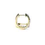 Classic & Contemporary 10K Gold Yellow 1/2 Carats Diamond Medium Hinged 16mm Hoop Earrings