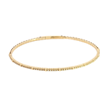 Sophisticated & Timeless Diamond Bracelets 14K Yellow Gold 0.14 Carats Diamond Flexible Bangle Bracelet - 6.75 Inch