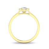 Yellow 10 Karat Gold 0.33 Carats White Sapphire & 0.05 Carats Diamond Halo Ring