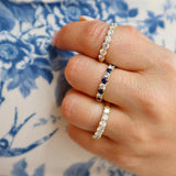 Elegant Diamond Bands 18K Yellow Gold Seven Stone 0.96 Carats Diamond Band