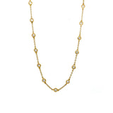 Elegant Diamond Necklaces 18K Gold Yellow 1.54 Carats Diamond Station Necklace - 18 Inch