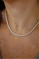 Elegant Diamond Necklaces 18K Gold Yellow 12.99 Carats Diamond Tennis Necklace - 17 Inch
