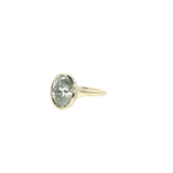 14K Gold Yellow Hidden Halo Oval Lab Grown Diamond Bezel Engagement Ring - Lab-Grown 3.24 CTW Diamond