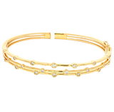 Sophisticated & Timeless Diamond Bracelets 18K Yellow Gold 0.40 Carats Split Bangle Bracelet - 7.5 Inch