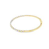 Sophisticated & Timeless Diamond Bracelets 14K Yellow & White Gold 0.26 Carats Diamond Flexible Bangle Bracelet - 6.75 Inch