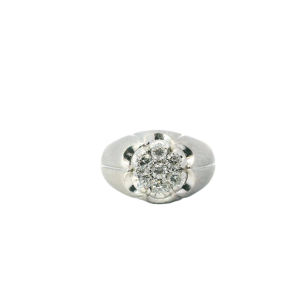 Estate 14K Gold White 0.84 Carats Diamond Accented Fashion Ring