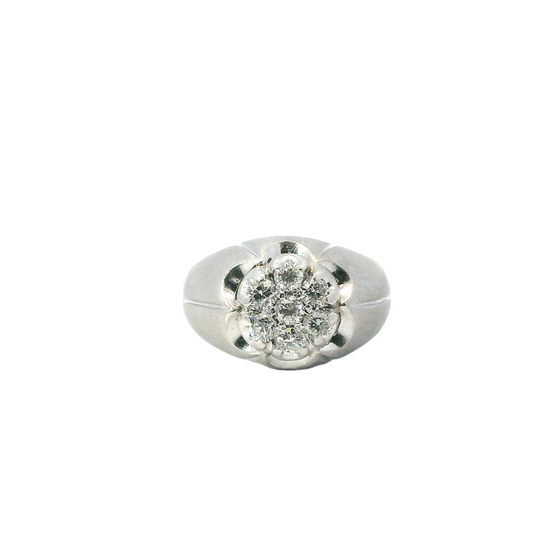 Estate 14K Gold White 0.84 Carats Diamond Accented Fashion Ring