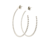 White Sterling Silver Large Hoop Earrings