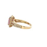 Bold & Elegant 14K Gold Yellow Halo Malaya Garnet Fashion Rings- Garnet 2.41 Carats & Diamond 0.89 Carats