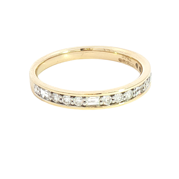 Elegant Diamond Bands 14K Gold Yellow Channel Set 0.17 Carats Diamond Anniversary Band
