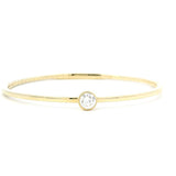 Sophisticated & Timeless Diamond Bracelets 14K Gold Yellow & Titanium Flexible Round Bezel Diamond Bangle Bracelet - 0.5 CTW, Size 6.75 Inch