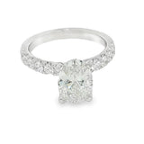 14K White Gold Oval & Round Cut 2.70 Carats Lab Grown Diamond Engagement Ring