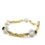 Sophisticated & Timeless Diamond Bracelets 14K Gold Two-Toned Primary Stone.Shape Primary Stone.Type & Stone 2.Shape Stone 2.Type Link Bracelet - 0.95 CTW, Size 8 Inch