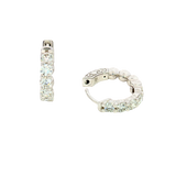 Classic & Contemporary 18K White Gold 1.0 Carats Diamond Huggie Earrings