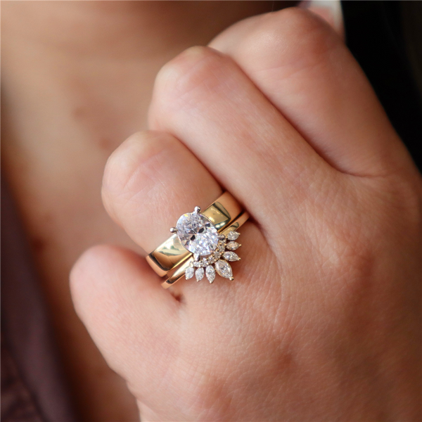 MPJ Exclusive Elegant Mountings 14K Gold Yellow Solitaire Oval 2.0 Carats, 5 MM Engagement Ring