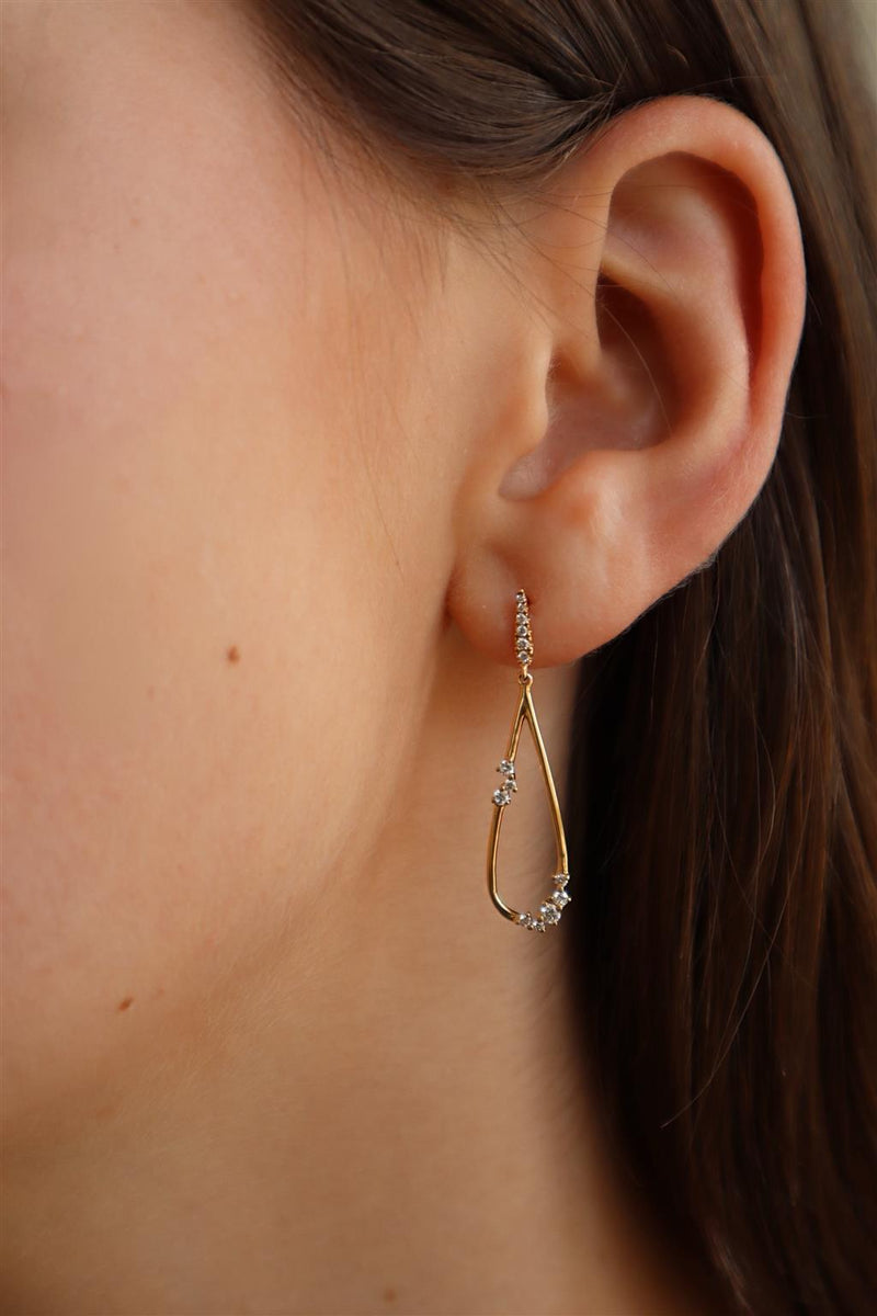 Classic & Contemporary 18K Yellow Gold 0.29 Carats Diamond Dangle Earrings