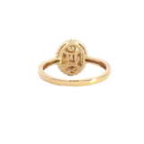 Bold & Elegant 14K Yellow Gold  Oval Cut 0.73 Carats Ammolite & 0.07 Carats Diamond Halo Ring