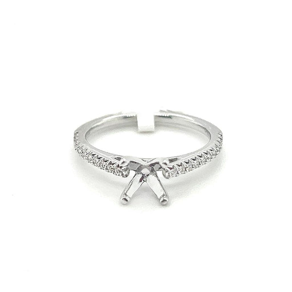 White 14 Karat Gold 0.13 Carats Diamond Semi-Mount Engagement Ring