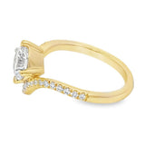 Elegant Diamond Mountings 14K Yellow Gold Round Cut Cubic Zirconium & 0.20 Carats Diamond Engagement Ring