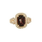 Bold & Elegant 14K Gold Yellow Antique Cushion Red Spinel Fashion Ring - Spinel 2.45 Carats & Diamond 0.24 Carats