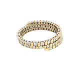 Elegant & Trendy 14K Yellow & White Gold 0.51 Carats Diamond Flexible Bypass Ring