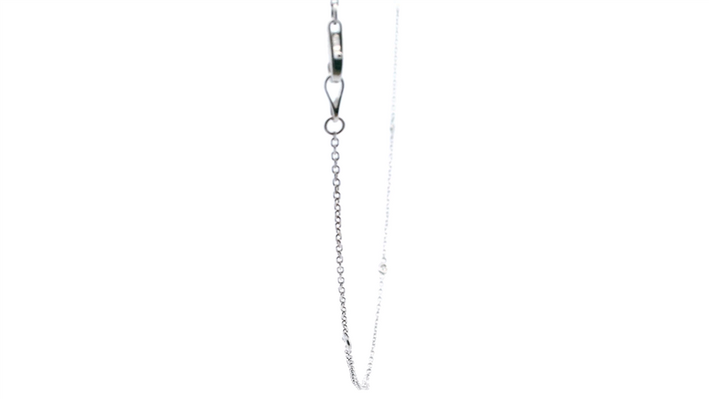 Elegant Diamond Necklaces 14K Gold White 0.29 Carats Diamond Station Necklace - 18 Inch