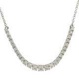Elegant Diamond Necklaces 18K White Gold 1.30 Carats Diamond Flexible Bar Necklace - 18 Inch