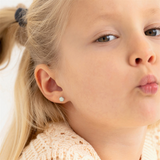 Sterling Silver October Birthstone Opal Earrings For Children