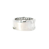 Elegant & Trendy 18K Gold White 2.93 Carats Baguette & Round Diamond Accented Cigar Style Dinner Ring